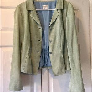 Armani Collezioni Mint Green Jacket 100% Leather
